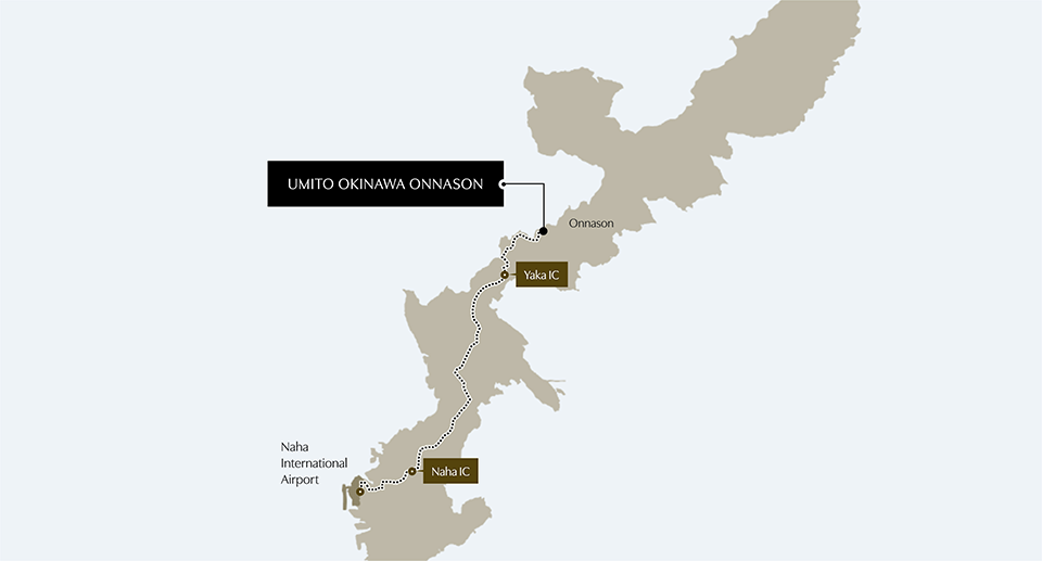 Map for those coming by car from Naha Airport