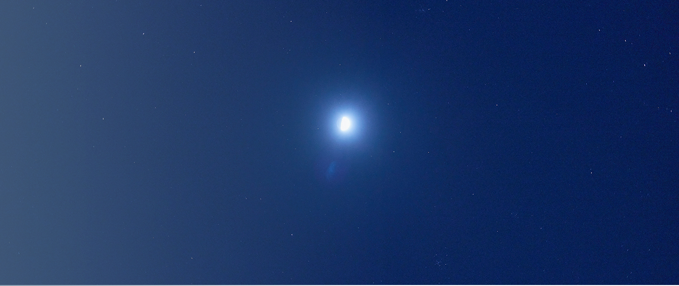Night sky and moon seen from UMITO