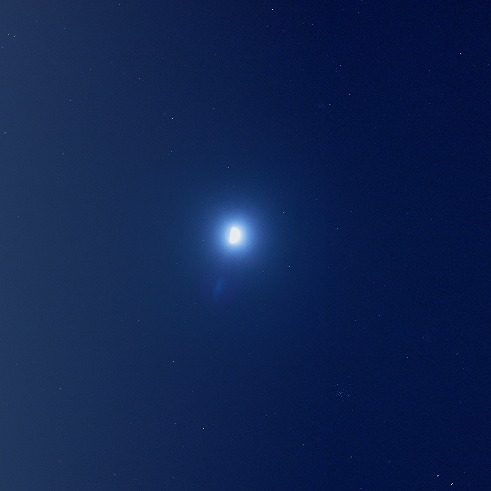 Night sky and moon seen from UMITO